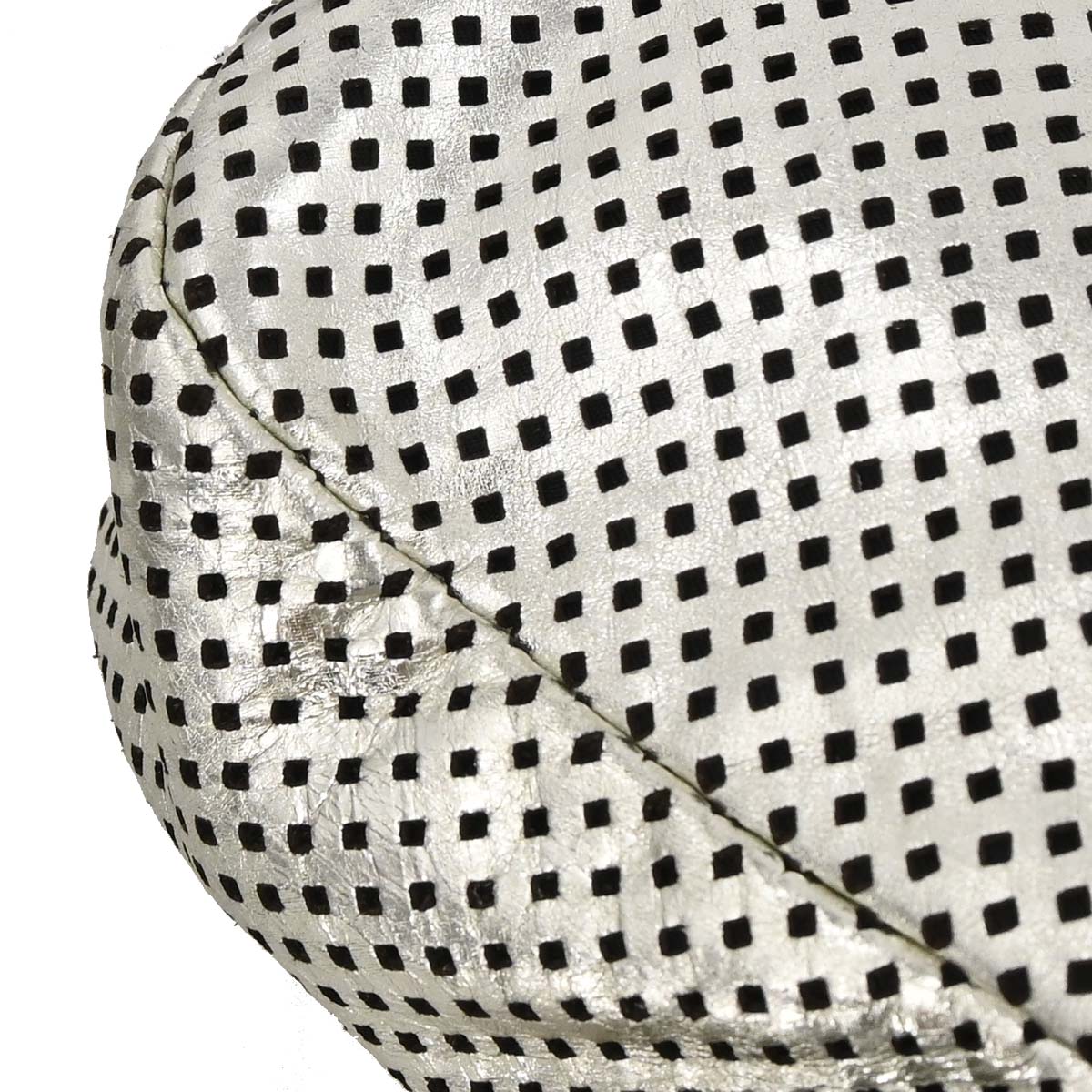 Chanel 2008-2009 Silver Perforated Lambskin Shoulder Bag
