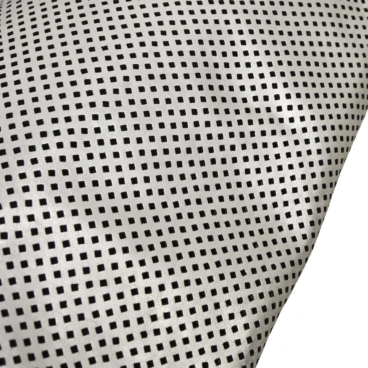 Chanel 2008-2009 Silver Perforated Lambskin Shoulder Bag