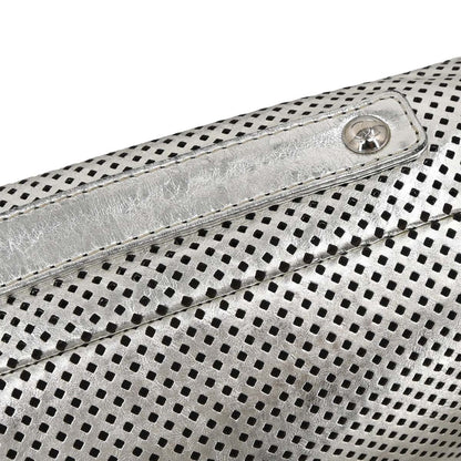Chanel 2008-2009 Silver Perforated Lambskin Shoulder Bag