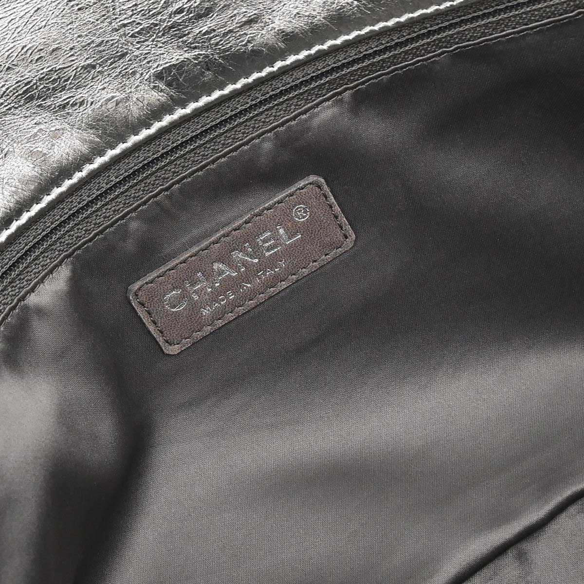Chanel 2008-2009 Silver Perforated Lambskin Shoulder Bag