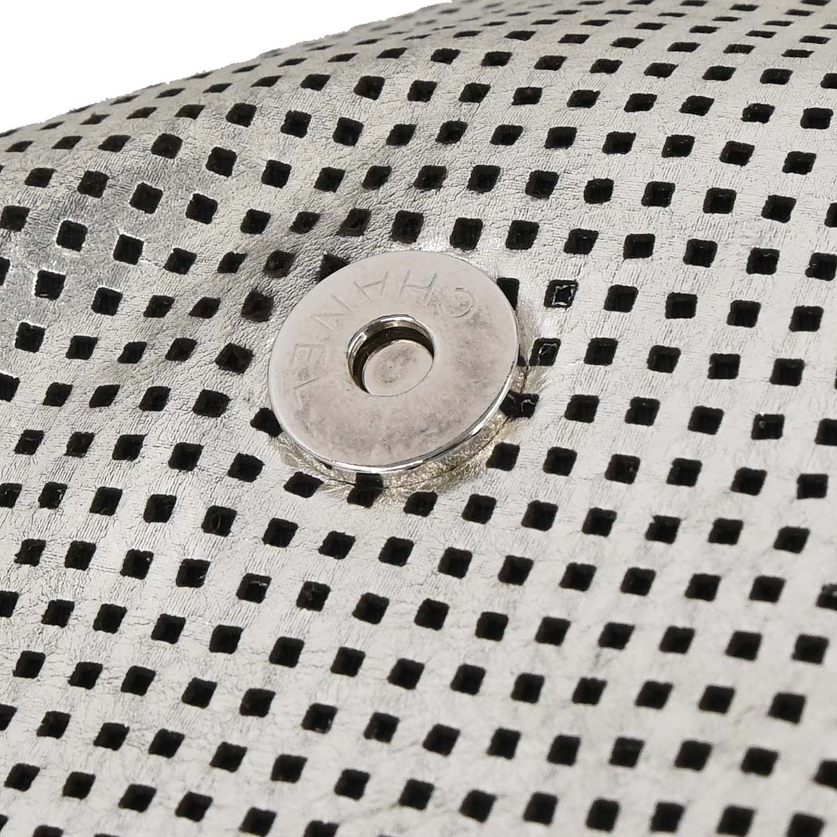 Chanel 2008-2009 Silver Perforated Lambskin Shoulder Bag