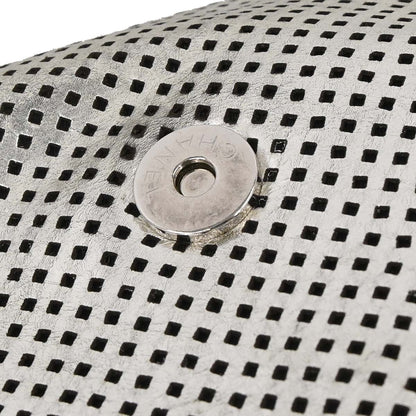 Chanel 2008-2009 Silver Perforated Lambskin Shoulder Bag