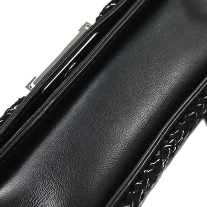 Boy Chanel 2017-2018 Black Lambskin Tweed Chevron Small Chain Shoulder Bag 167312