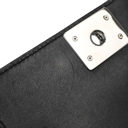 Boy Chanel 2017-2018 Black Lambskin Tweed Chevron Small Chain Shoulder Bag 167312