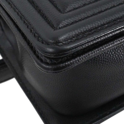 Boy Chanel 2018-2019 Black Caviar Skin Small Chain Shoulder Bag