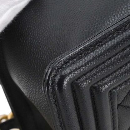 Boy Chanel 2018-2019 Black Caviar Skin Small Chain Shoulder Bag