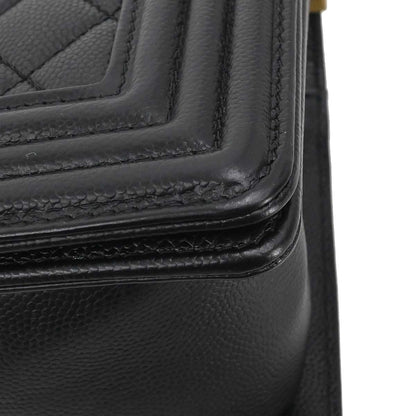 Boy Chanel 2018-2019 Black Caviar Skin Small Chain Shoulder Bag