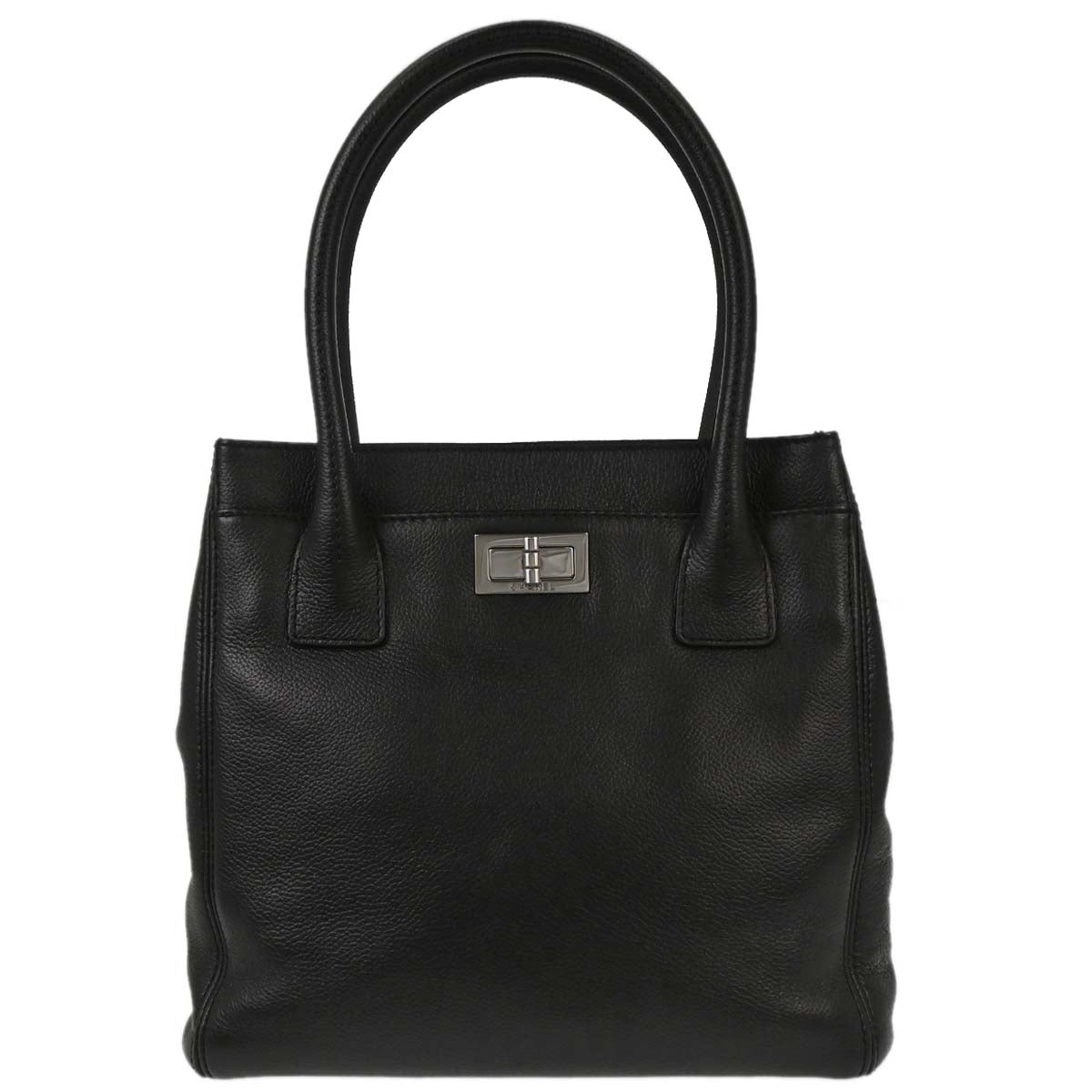 Chanel 2005-2006 Black Calfskin Mademoiselle Lock Executive Tote Bag