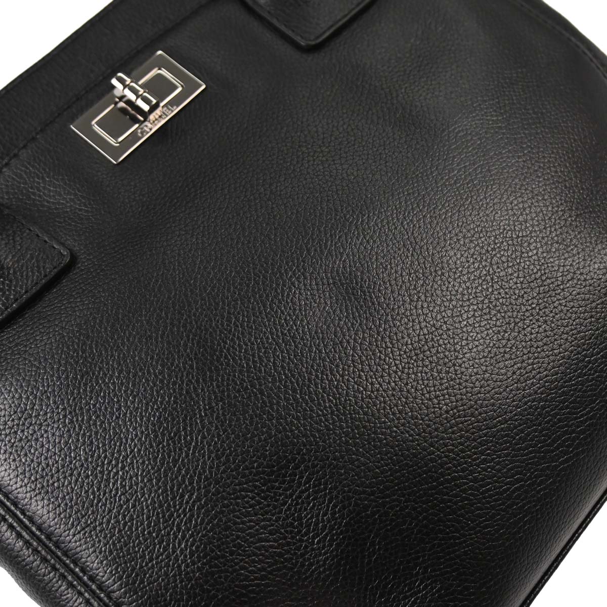 Chanel 2005-2006 Black Calfskin Mademoiselle Lock Executive Tote Bag