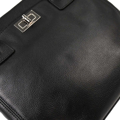 Chanel 2005-2006 Black Calfskin Mademoiselle Lock Executive Tote Bag
