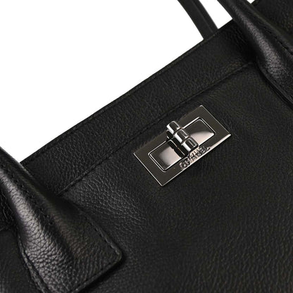 Chanel 2005-2006 Black Calfskin Mademoiselle Lock Executive Tote Bag