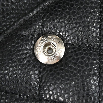 Chanel 2010-2011 Black Caviar Skin Medium Classic Double Flap Shoulder Bag