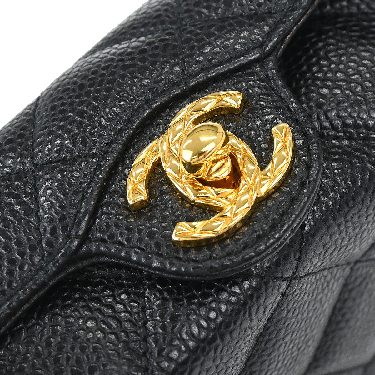 Chanel Black Caviar Skin Shoulder Bag