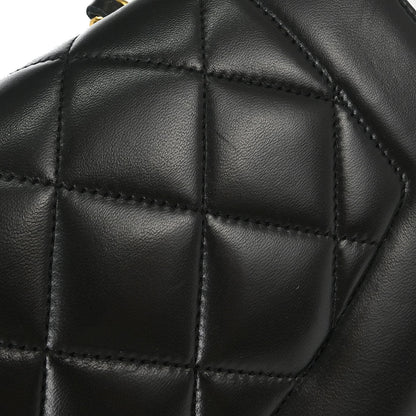 Chanel 1991-1994 Black Lambskin Small Diana Shoulder Bag