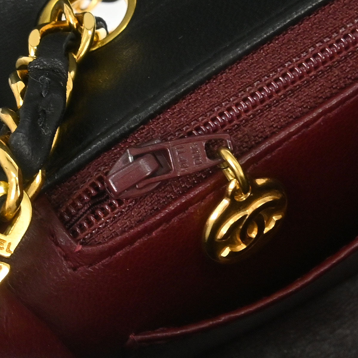 Chanel 1991-1994 Black Lambskin Small Diana Shoulder Bag