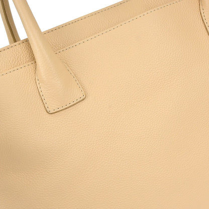 Chanel 2010-2011 Beige Calfskin Cerf Executive 2way Shoulder Tote Bag