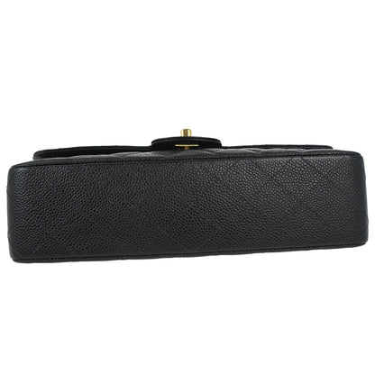 Chanel Black Caviar Skin Medium Classic Double Flap Shoulder Bag