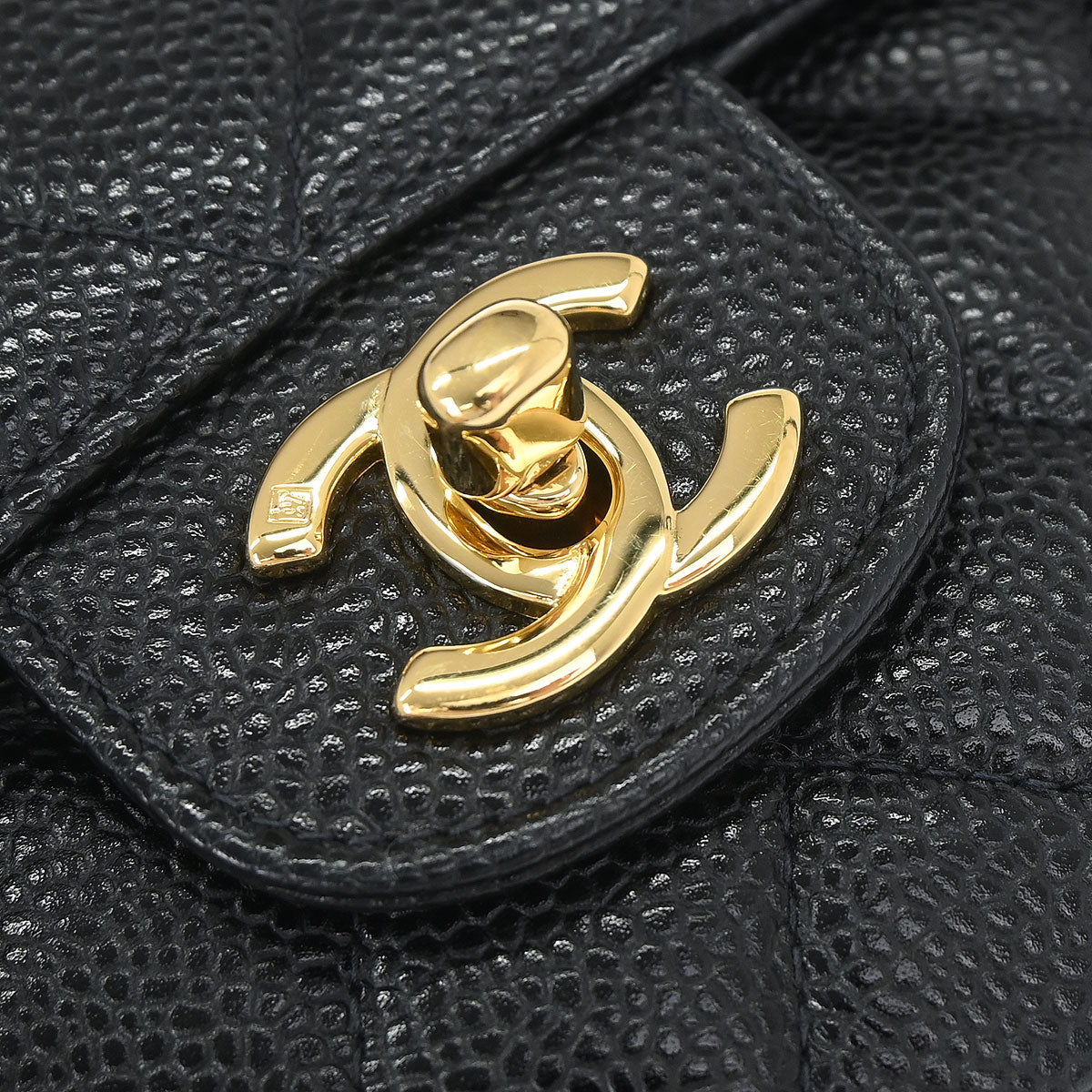 Chanel Black Caviar Skin Medium Classic Double Flap Shoulder Bag