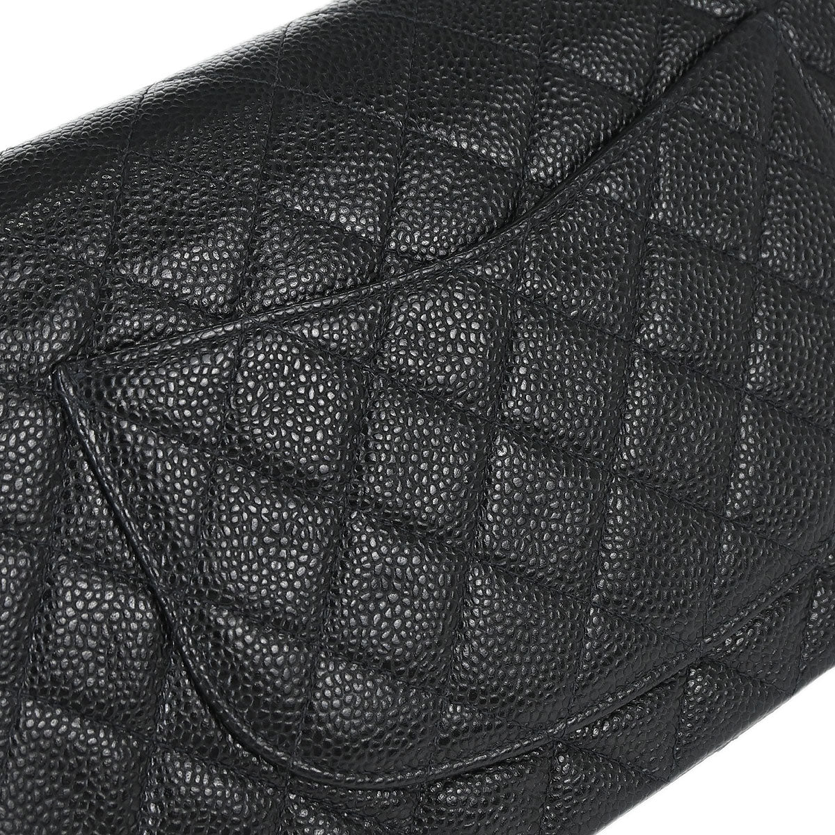 Chanel Black Caviar Skin Medium Classic Double Flap Shoulder Bag