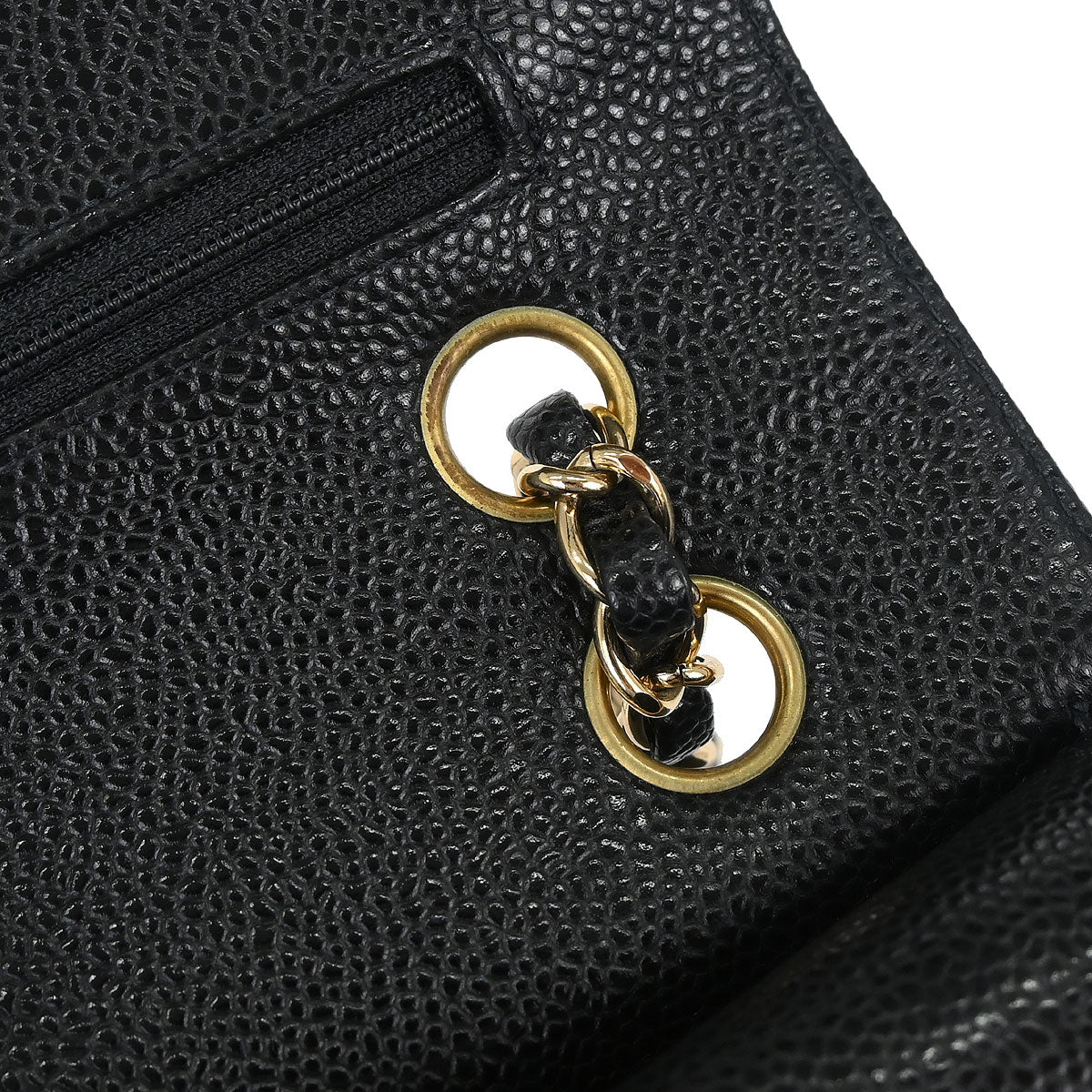 Chanel Black Caviar Skin Medium Classic Double Flap Shoulder Bag
