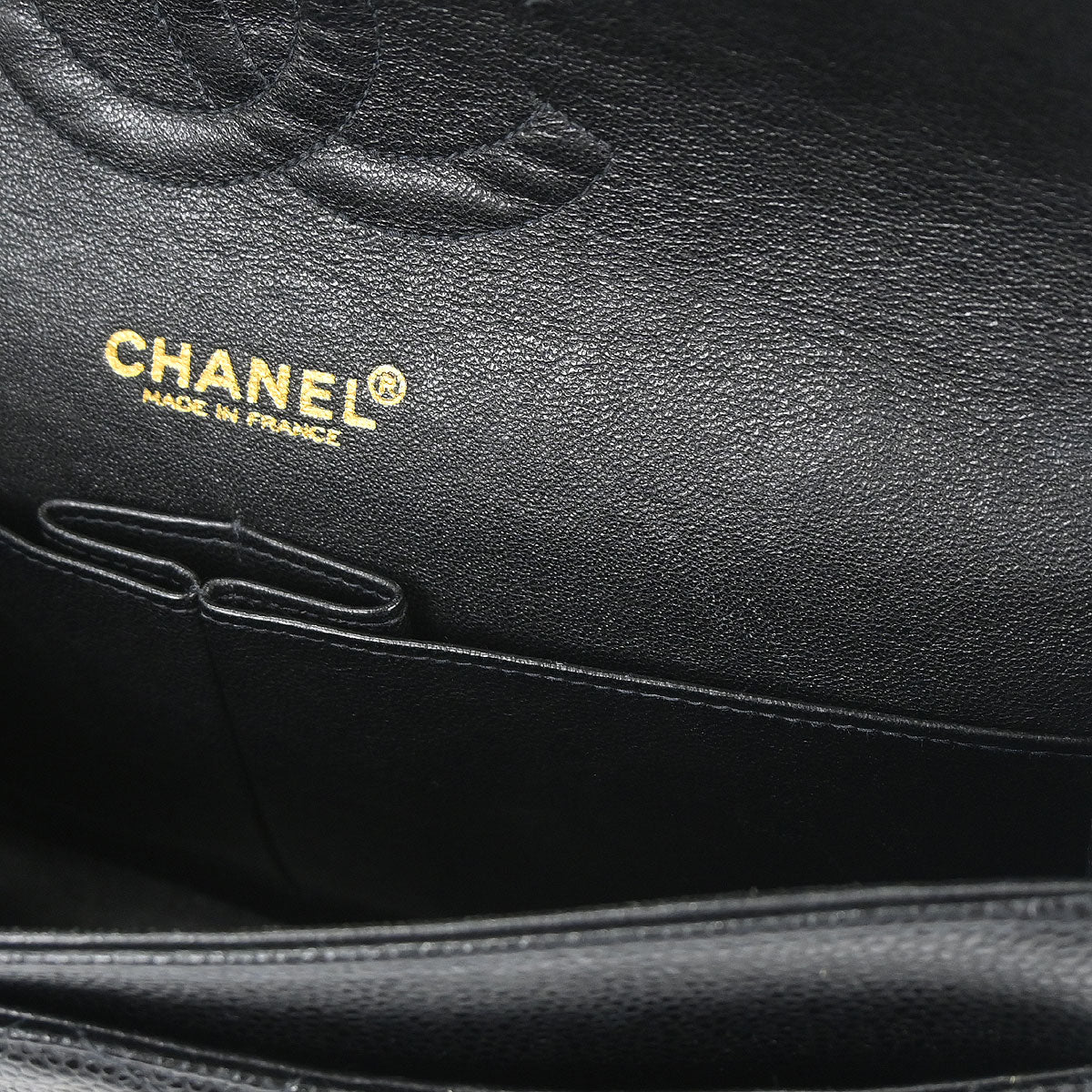 Chanel Black Caviar Skin Medium Classic Double Flap Shoulder Bag