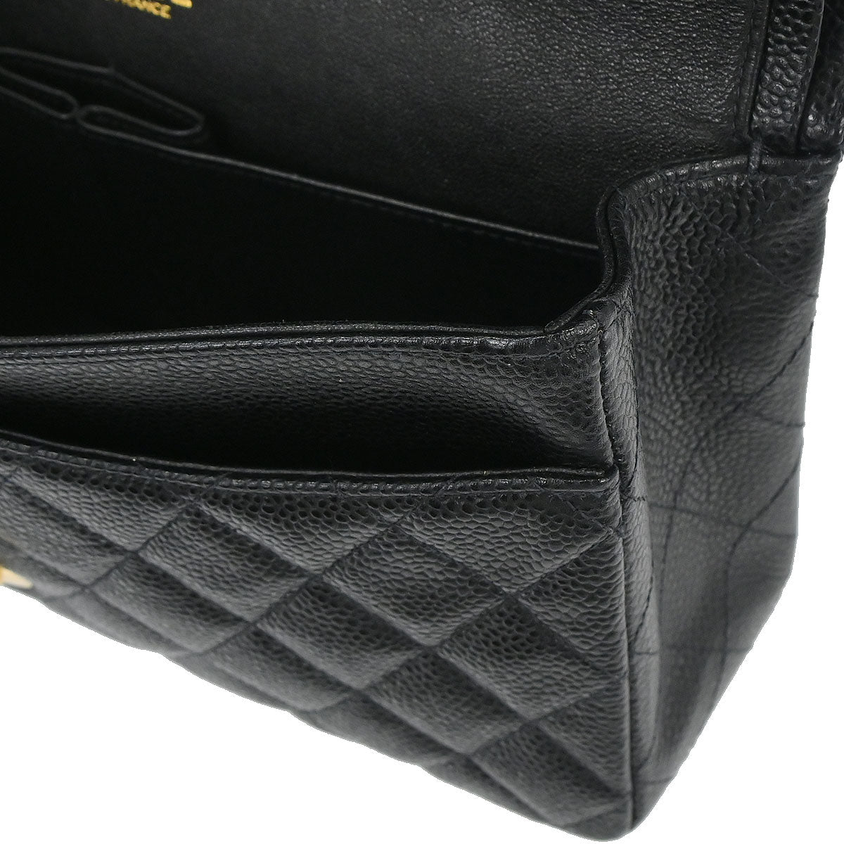 Chanel Black Caviar Skin Medium Classic Double Flap Shoulder Bag