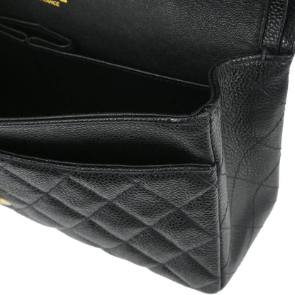 Chanel Black Caviar Skin Medium Classic Double Flap Shoulder Bag
