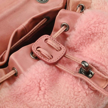 Chanel 2015-2016 Pink Calfskin Shearling Paris-Salzburg Mountain Backpack