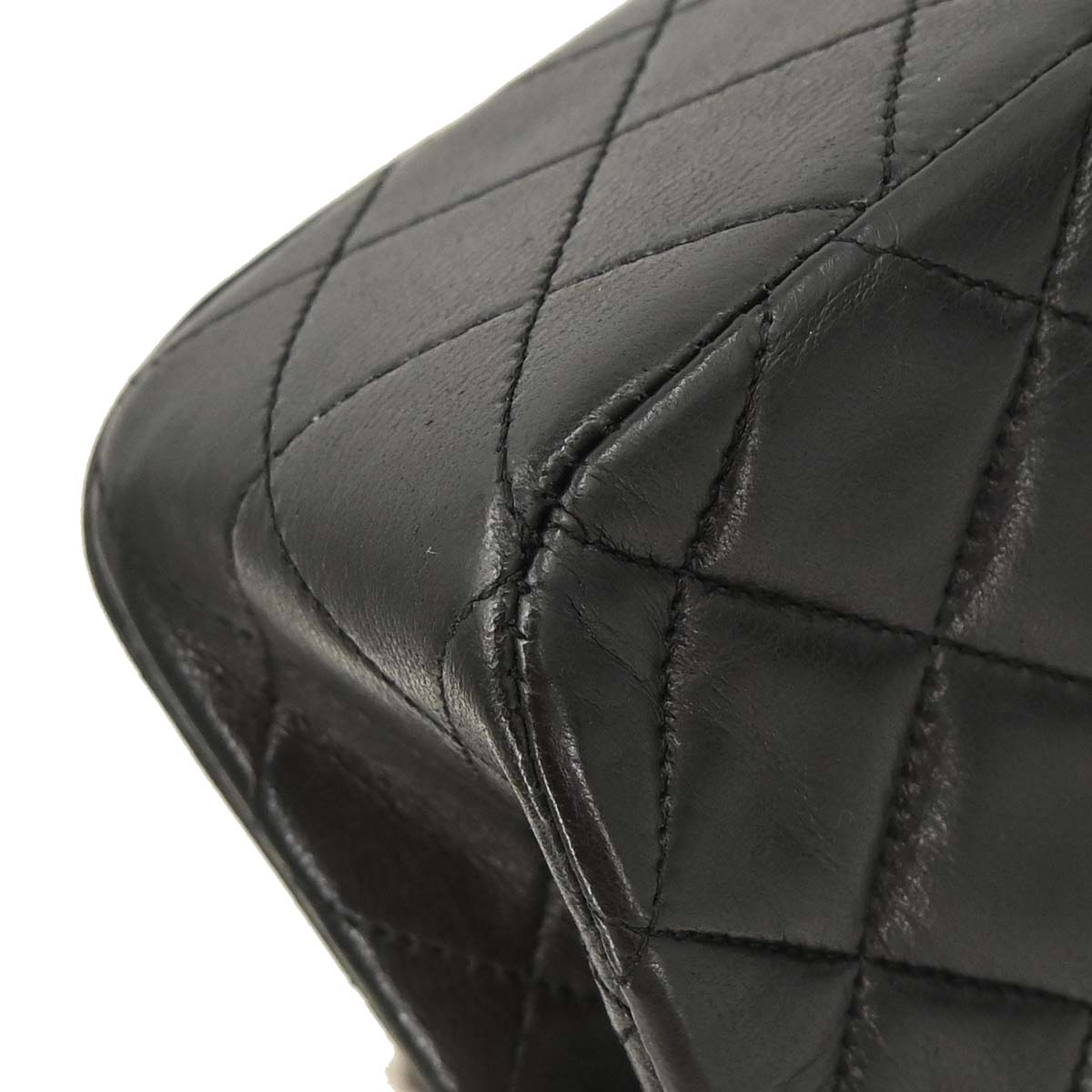 Chanel Black Lambskin Turnlock Small Full Flap Shoulder Bag