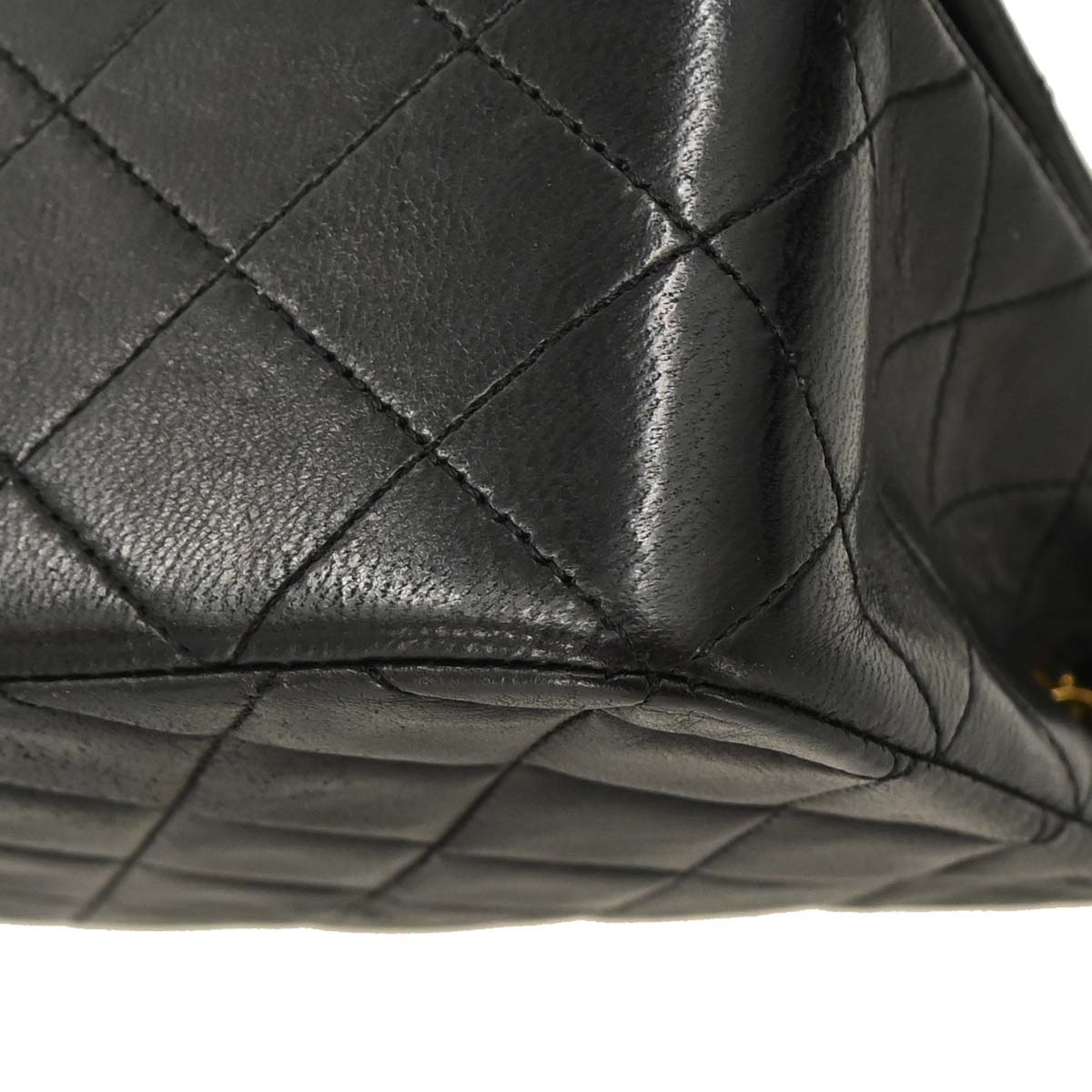Chanel Black Lambskin Turnlock Small Full Flap Shoulder Bag
