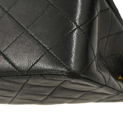 Chanel Black Lambskin Turnlock Small Full Flap Shoulder Bag