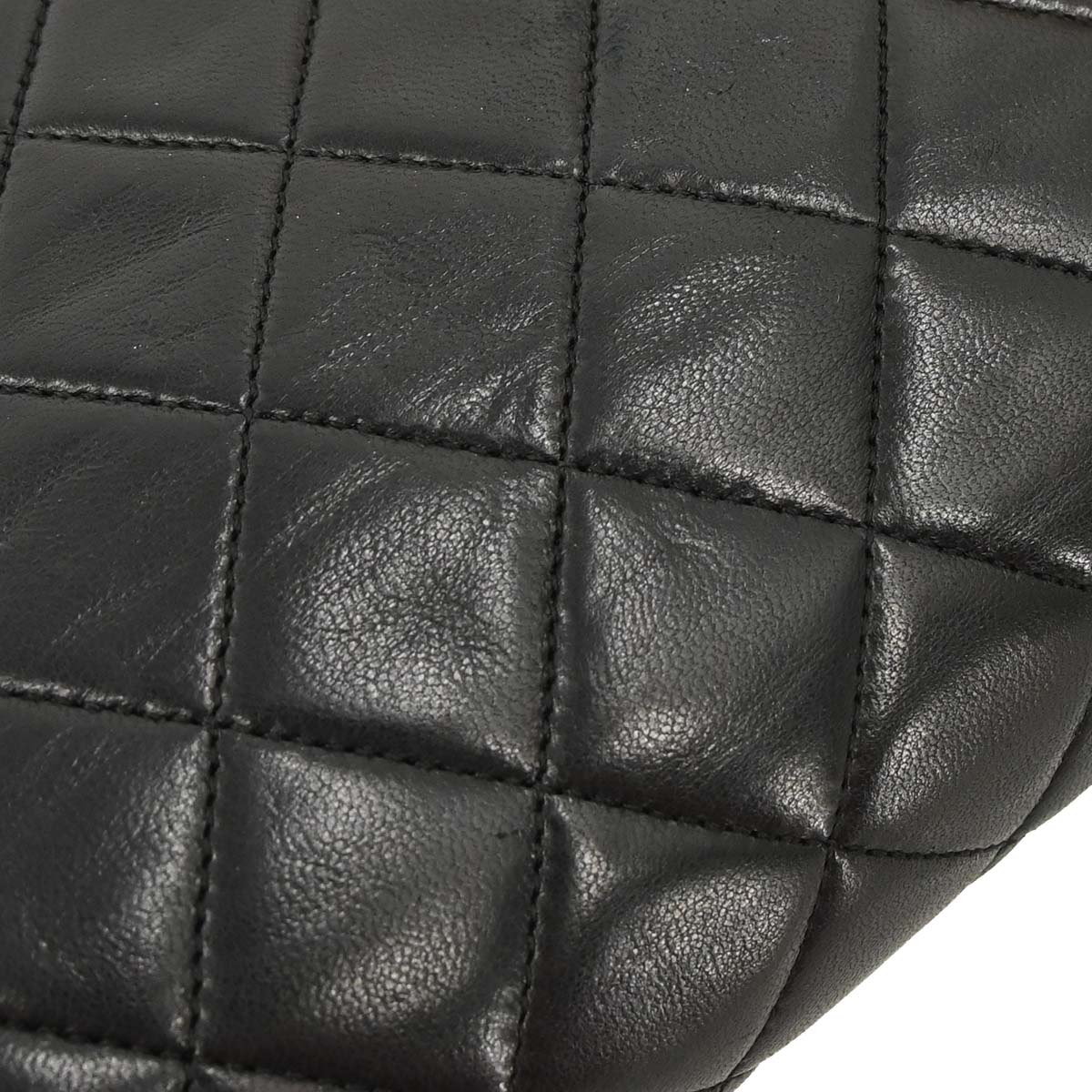 Chanel Black Lambskin Turnlock Small Full Flap Shoulder Bag