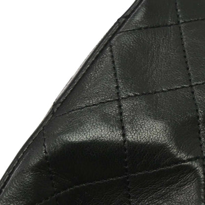 Chanel 1989-1991 Black Lambskin Turnlock Small Full Flap Shoulder Bag