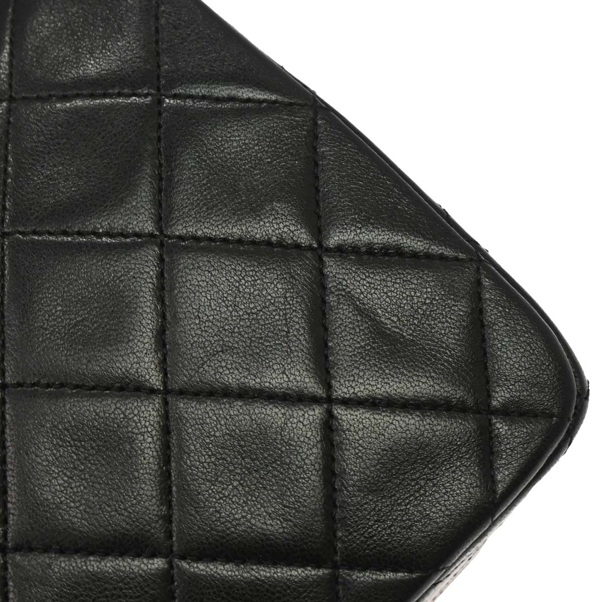 Chanel 1989-1991 Black Lambskin Turnlock Small Full Flap Shoulder Bag