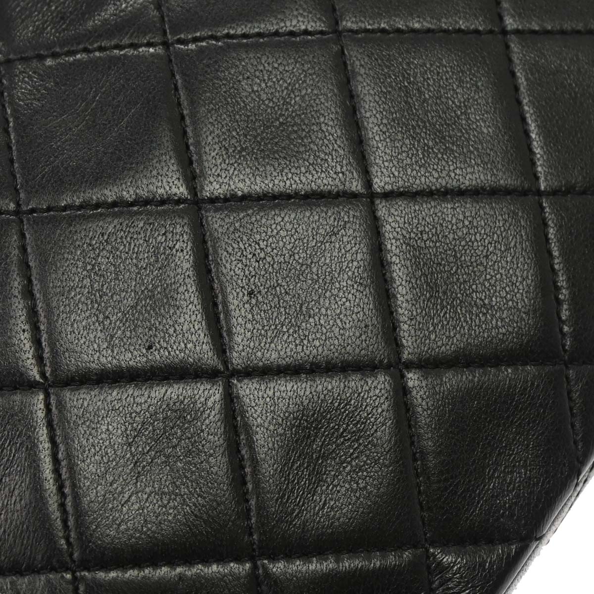 Chanel 1989-1991 Black Lambskin Turnlock Small Full Flap Shoulder Bag
