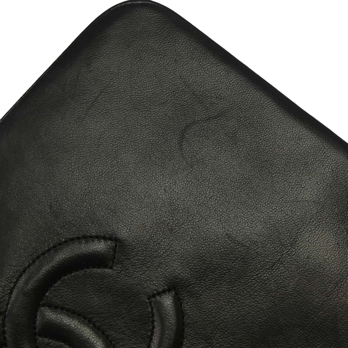 Chanel 1989-1991 Black Lambskin Turnlock Small Full Flap Shoulder Bag