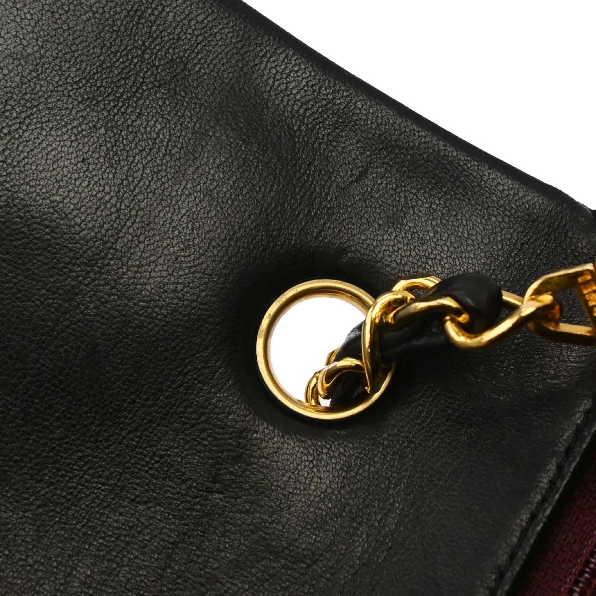 Chanel 1989-1991 Black Lambskin Turnlock Small Full Flap Shoulder Bag