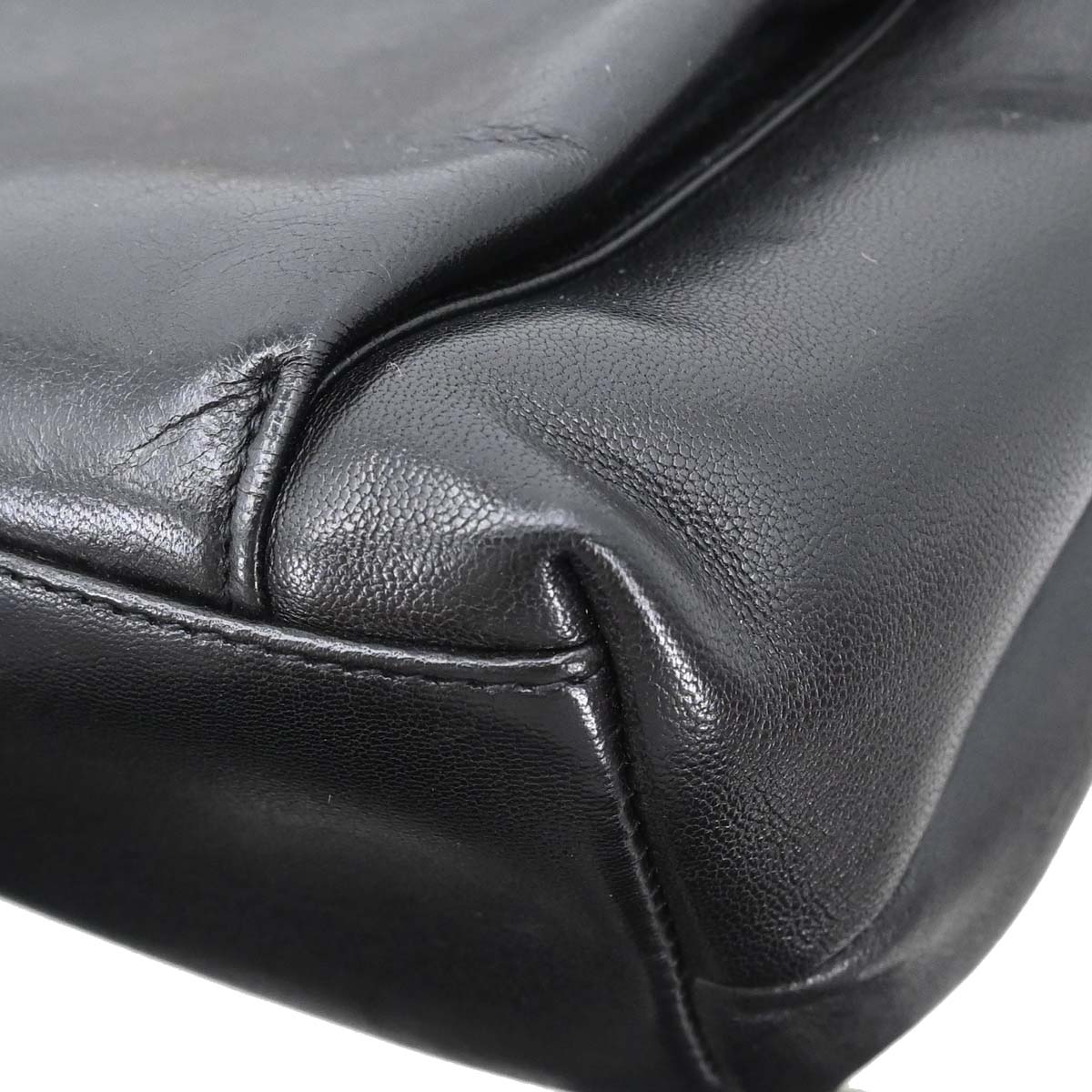 Chanel 1994-1996 Black Lambskin Shoulder Tote Bag