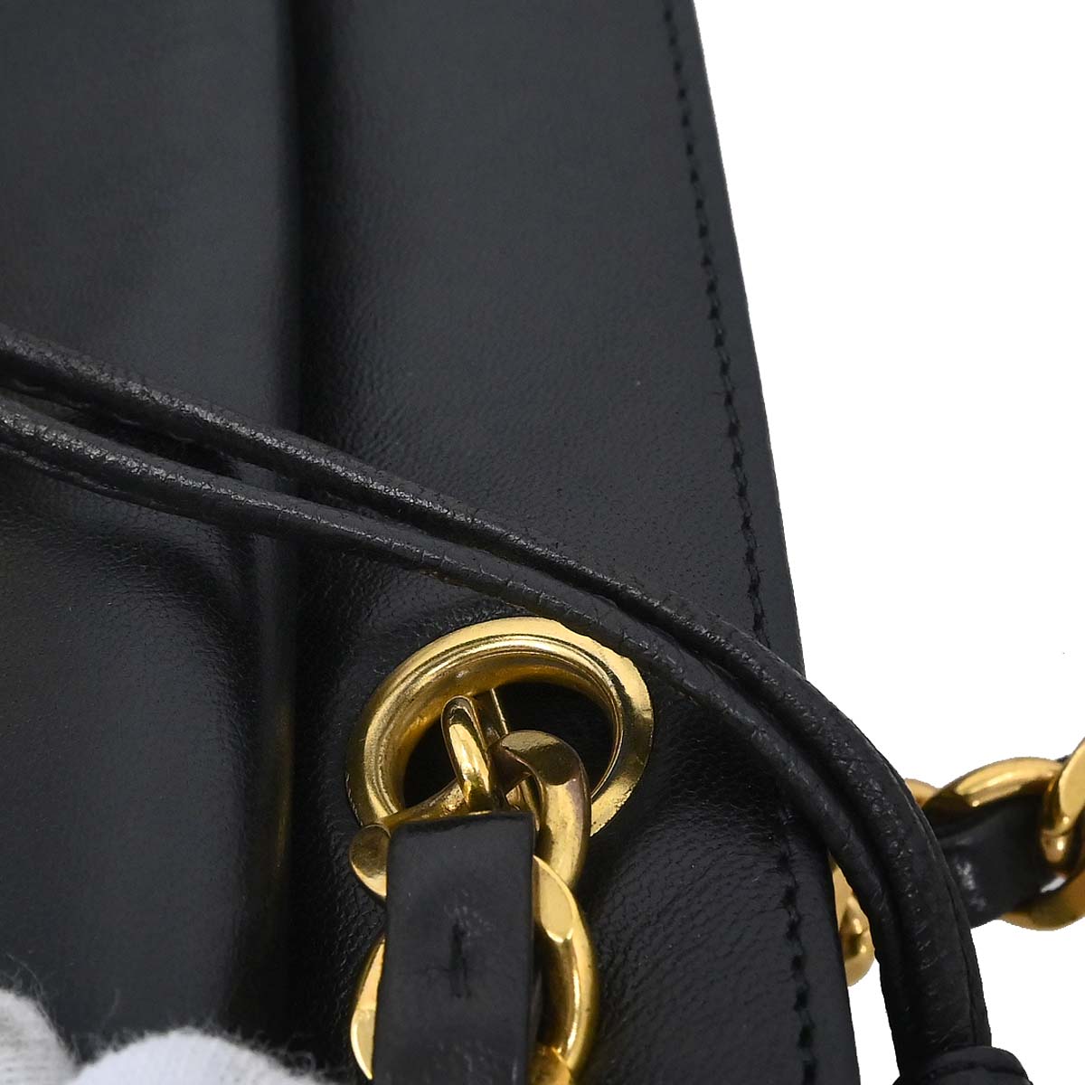 Chanel 1994-1996 Black Lambskin Shoulder Tote Bag