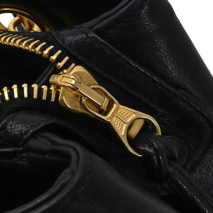 Chanel 1994-1996 Black Lambskin Shoulder Tote Bag