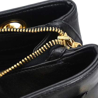 Chanel 1994-1996 Black Lambskin Shoulder Tote Bag