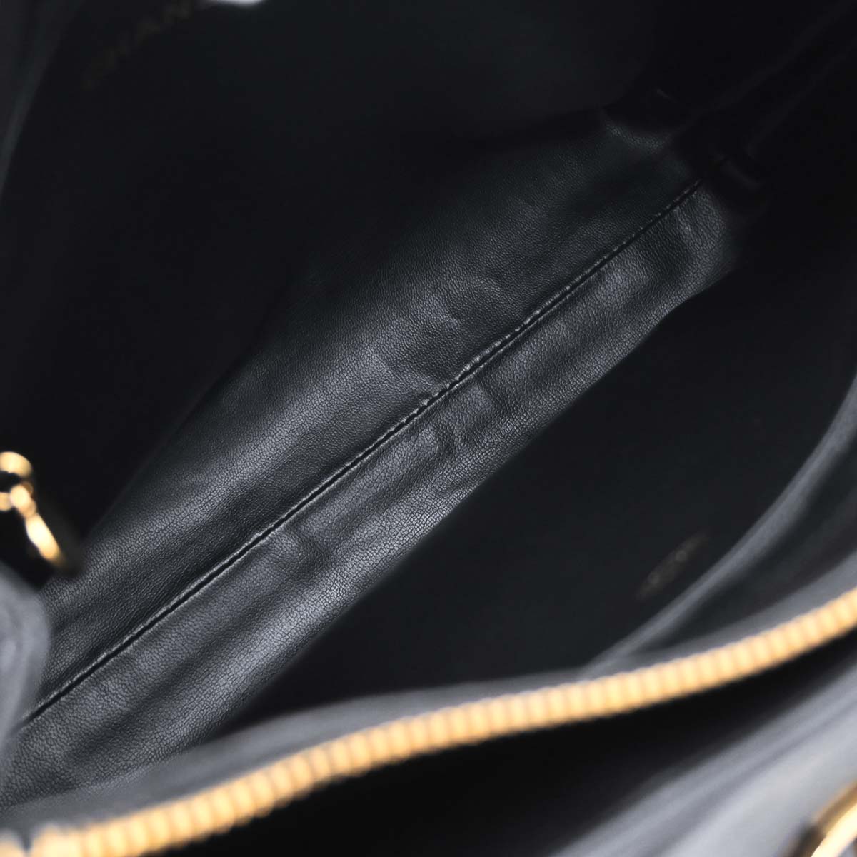 Chanel 1994-1996 Black Lambskin Shoulder Tote Bag