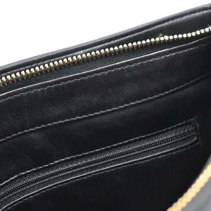Chanel 1994-1996 Black Lambskin Shoulder Tote Bag