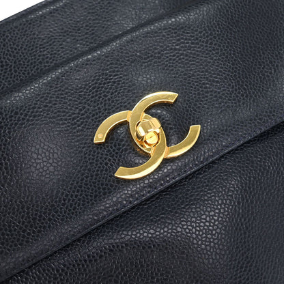 Chanel 1994-1996 Navy Caviar Skin Shoulder Tote Bag