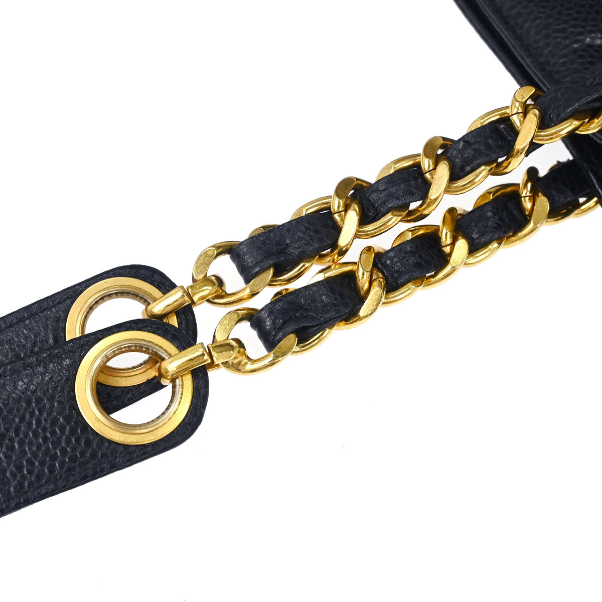 Chanel 1994-1996 Navy Caviar Skin Shoulder Tote Bag