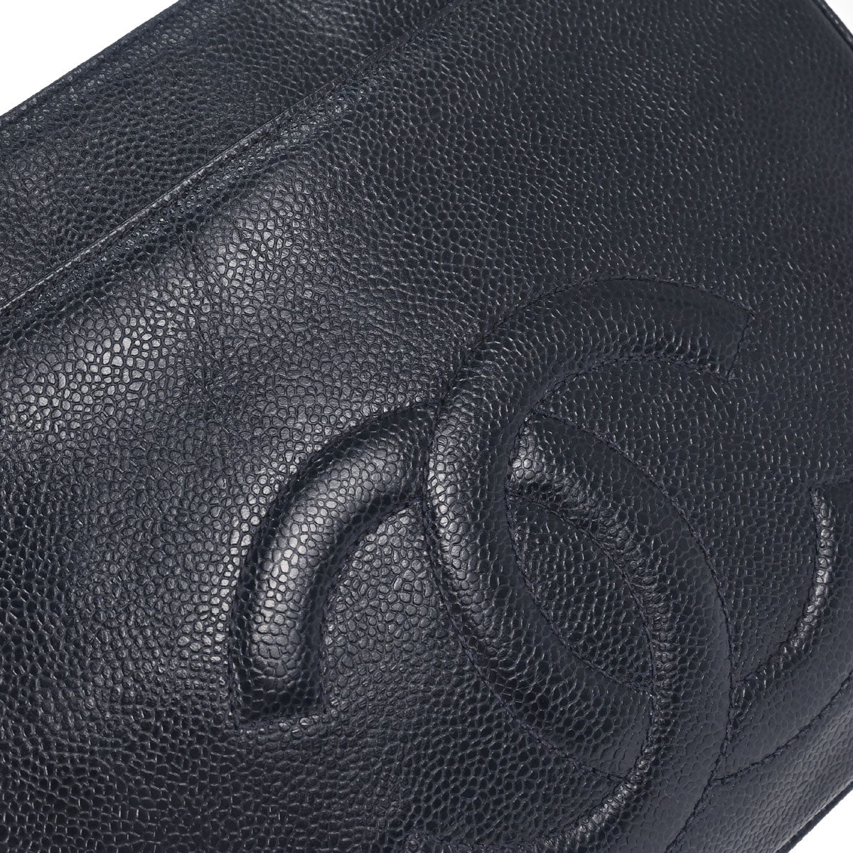 Chanel 1994-1996 Navy Caviar Skin Shoulder Tote Bag