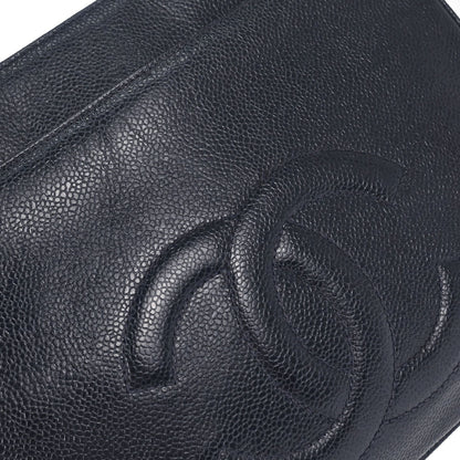 Chanel 1994-1996 Navy Caviar Skin Shoulder Tote Bag