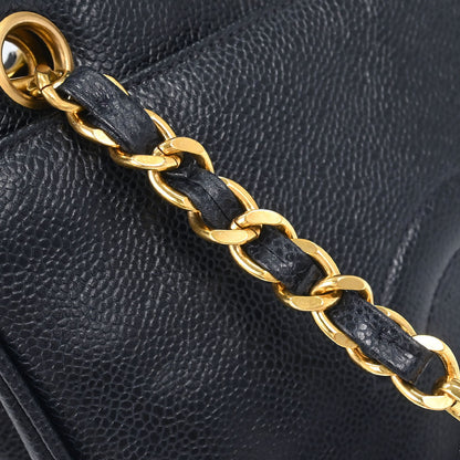 Chanel 1994-1996 Navy Caviar Skin Shoulder Tote Bag
