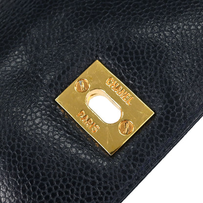 Chanel 1994-1996 Navy Caviar Skin Shoulder Tote Bag