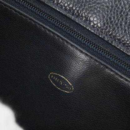 Chanel 1994-1996 Navy Caviar Skin Shoulder Tote Bag